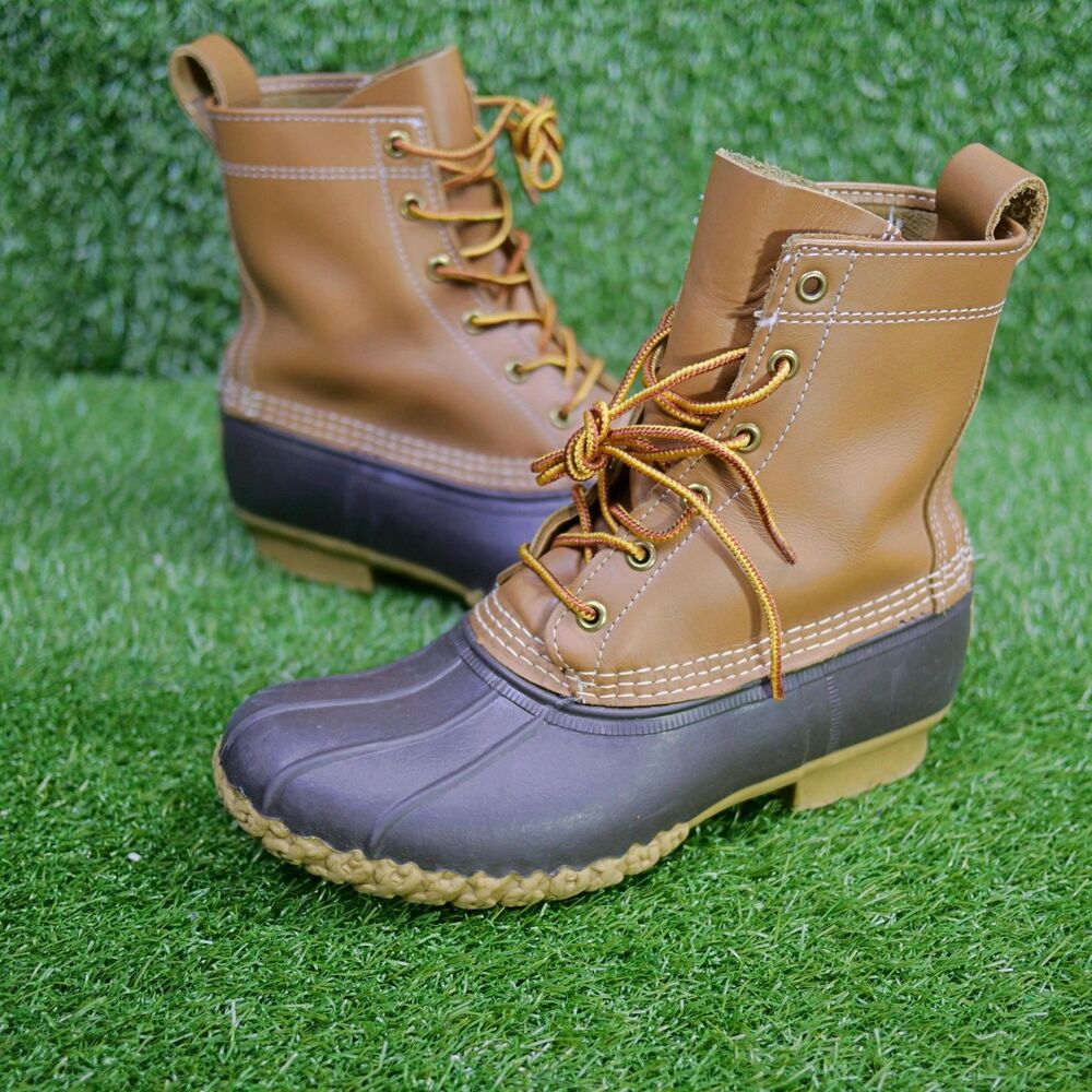 L.L.Bean Bean Boots Leather Duck Boots Tan Brown - Men's Size 8 M